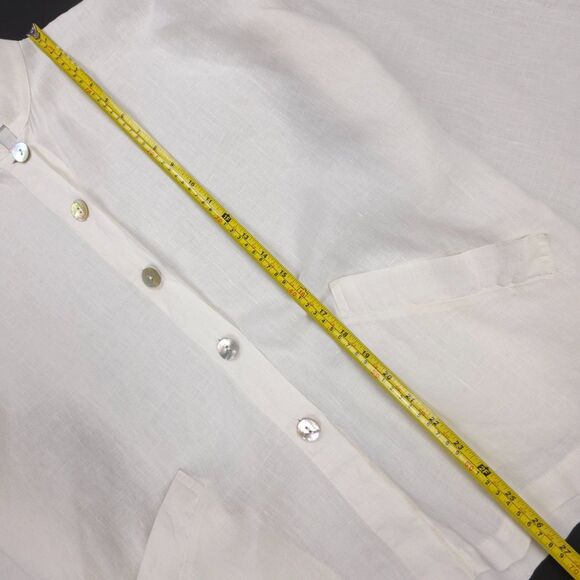 BRYN WALKER 100% Linen Danuta Jacket Button Down Shirt Jacket Lagenlook Minimal - Picture 4 of 9